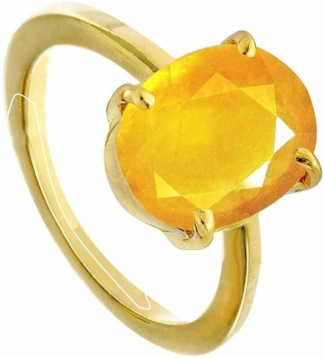 Senroar Stone Sapphire Gold Plated Ring (5 - 7 ct) Brass Sapphire Gold Plated Ring