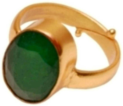 Chopra Gems Emerald Panna Panchdhatu Rashi Ratan Ring for Astrological Purpose Lab Certified Brass Emerald Gold Plated Ring