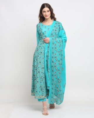 Rajnandini Floral Print Kurta, Palazzo & Dupatta Set