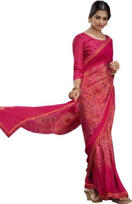 Pbs Prints Printed Bollywood Georgette Saree(Pink)