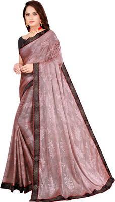 Divastri Solid/Plain Bollywood Lycra Blend Saree(Pink)
