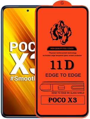 GMR Edge To Edge Tempered Glass for Poco X3(Pack of 1)