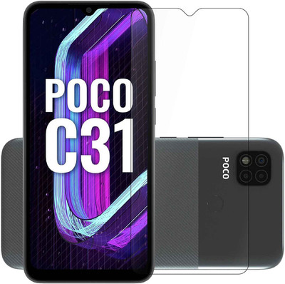 AGRSHI Tempered Glass Guard for Poco C31, Poco M3, Poco M2 Reloaded, Poco M2, Poco C3, Redmi 9 Power(Pack of 1)