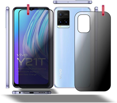 PONDRIK Front and Back Screen Guard for VIVO Y21T(Pack of 2)