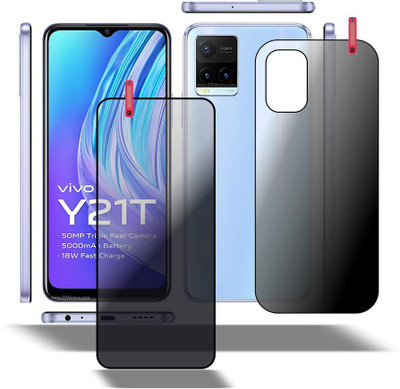PONDRIK Front and Back Screen Guard for VIVO Y21T(Pack of 2)