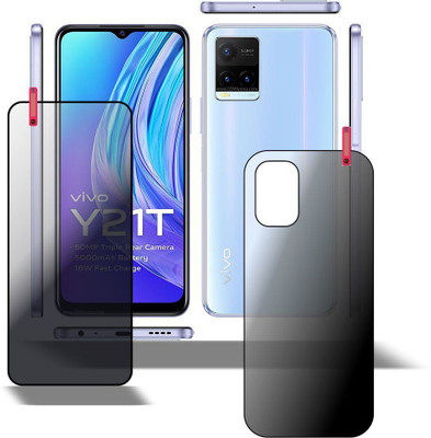 PONDRIK Front and Back Tempered Glass for VIVO Y21T(Pack of 2)