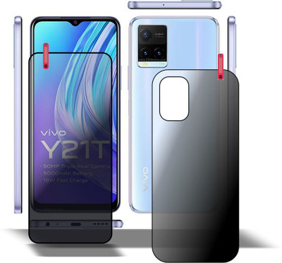 PONDRIK Front and Back Tempered Glass for VIVO Y21T(Pack of 2)