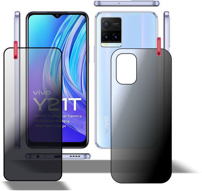 PONDRIK Front and Back Tempered Glass for VIVO Y21T(Pack of 2)