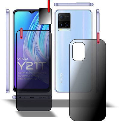 PONDRIK Front and Back Tempered Glass for VIVO Y21T(Pack of 3)