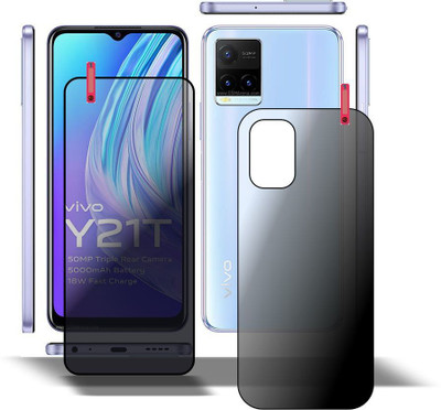 PONDRIK Front and Back Tempered Glass for VIVO Y21T(Pack of 2)