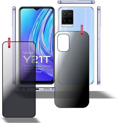 PONDRIK Front and Back Tempered Glass for VIVO Y21T(Pack of 2)