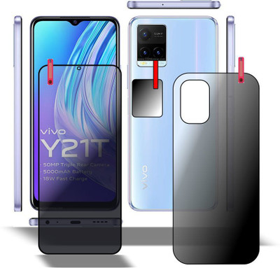 PONDRIK Front and Back Tempered Glass for VIVO Y21T(Pack of 3)