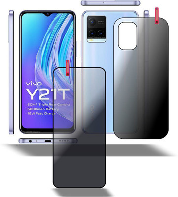 PONDRIK Front and Back Tempered Glass for VIVO Y21T(Pack of 2)