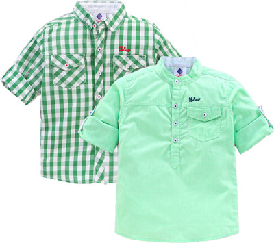 Tonyboy Baby Boys Checkered Casual Multicolor Shirt(Pack of 2)