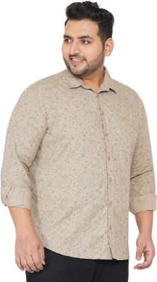 JOHN PRIDE Men Printed Casual Beige Shirt