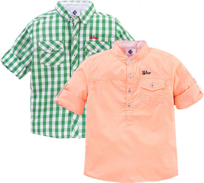Tonyboy Baby Boys Checkered Casual Multicolor Shirt(Pack of 2)