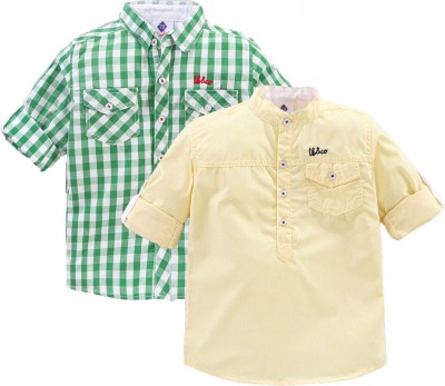 Tonyboy Baby Boys Checkered Casual Multicolor Shirt(Pack of 2)