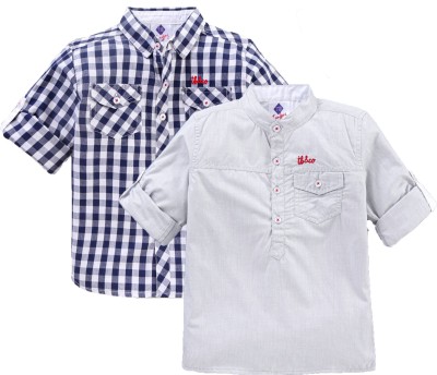 Tonyboy Boys Checkered Casual Multicolor Shirt(Pack of 2)