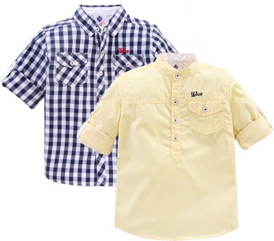 Tonyboy Boys Checkered Casual Multicolor Shirt(Pack of 2)