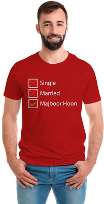 SmarTee Street Printed Men Round Neck Red T-Shirt