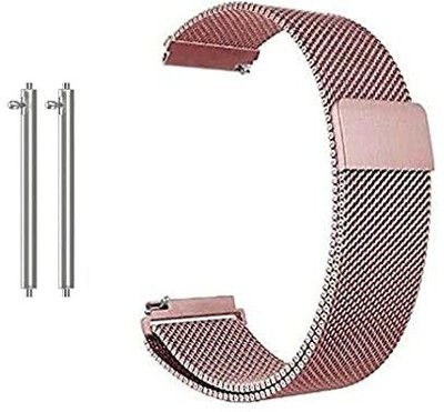 KHR Watch Strap Magnetic Loop 22mm For Noise Colorfit Pulse Grand Metal Chain Smart Watch Strap(Pink)