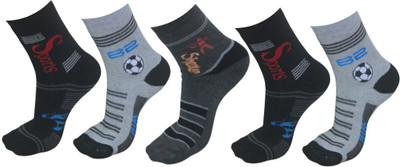 FeetStreet Men Printed Mid-Calf/Crew(Pack of 5)