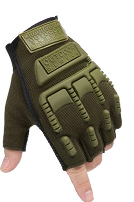 Dexus Aadishwar Creations bikers Half riding Driving Gloves(Dark Green Army)