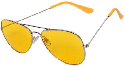 Crackers Aviator Sunglasses(For Men & Women, Yellow)