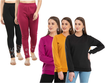 IndiWeaves Full Sleeve Solid Women Sweatshirt