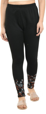 KAVYA Ankle Length  Western Wear Legging(Black, Floral Print)