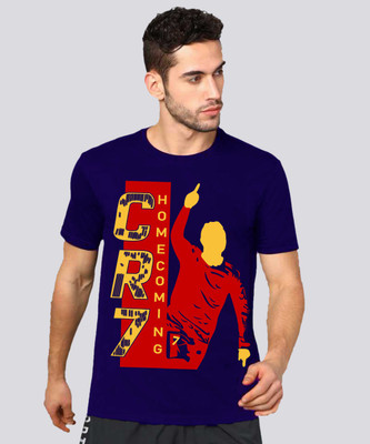 VIKCLIQUE Graphic Print Men Round Neck Blue T-Shirt