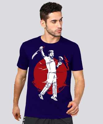 VIKCLIQUE Graphic Print Men Round Neck Blue T-Shirt