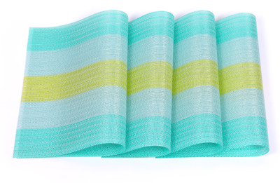 Tabletext Rectangular Pack of 4 Table Placemat(Green, PVC)