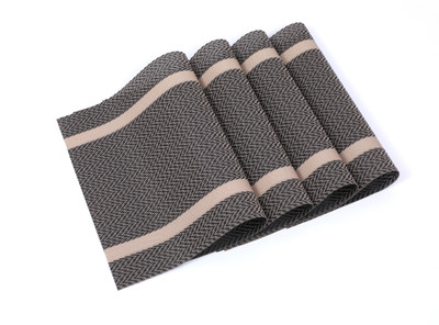 Tabletext Rectangular Pack of 4 Table Placemat(Brown, PVC)
