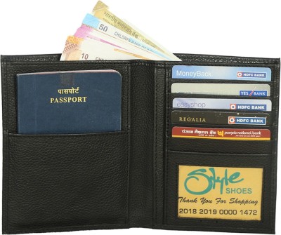 Style 98 Black Genuine Leather Passport Holder||Card Holder|wallet(Black)