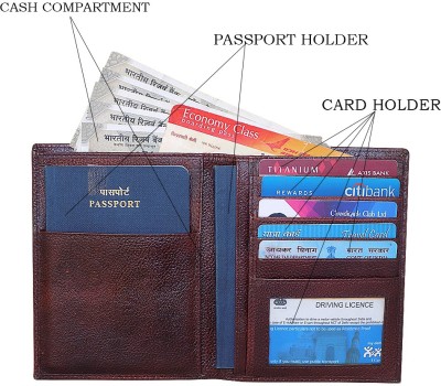 Style 98 Brown Genuine Leather Passport Holder||Card Holder|wallet(Brown)