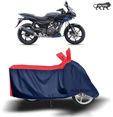 SKIN WORLD Two Wheeler Cover for Bajaj(Pulsar 200, Red)