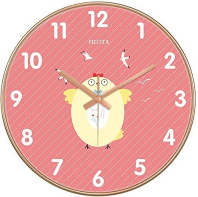 AshandRoh Analog-Digital 32 cm X 32 cm Wall Clock(Pink, With Glass, Standard)