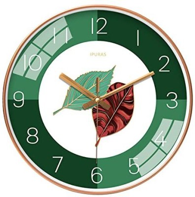 AshandRoh Analog-Digital 32 cm X 32 cm Wall Clock(Green, With Glass, Standard)