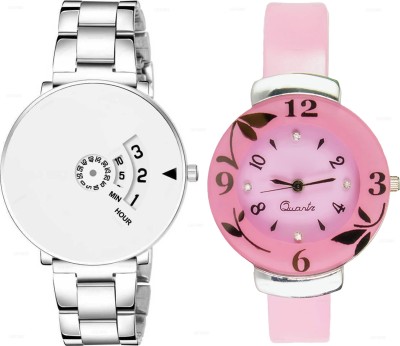 GISTARIX A88 Gistarix Beautiful Kid Watch Stainless Steel &PU Strap Fast Selling Combo Latest Analog Watch  - For Couple