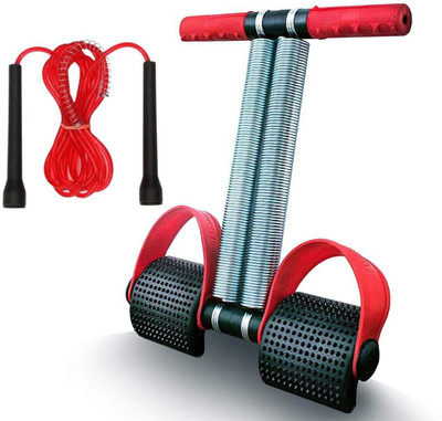 Jaibeer traders Double Spring tummy Trimmer With Skipping rope Ab Exerciser(Red)
