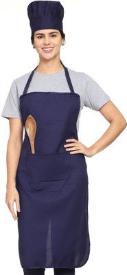 Whitewrap Polyester Chef's Apron - Free Size(Blue, Single Piece)