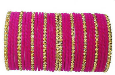 RADHA MOHAN EMPIRE Fabric, Glass Bangle Set(Pack of 34)