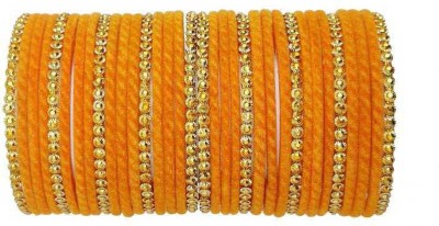 RADHA MOHAN EMPIRE Fabric, Glass Bangle Set(Pack of 34)