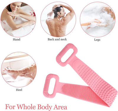 SWISS WONDER Silicone Back Scrubber for Shower, Handle Body Washer,-21FR-43