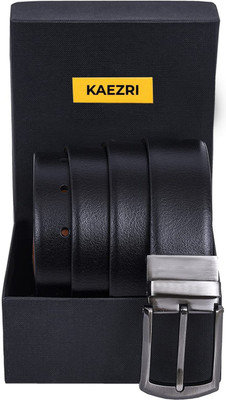 KAEZRI Men Black Genuine Leather Belt