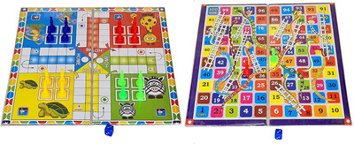 Stonkraft Magnetic Ludo and Snakes 'n' Ladders Board Game Combo with Dice and Coins Strategy & War Board Game