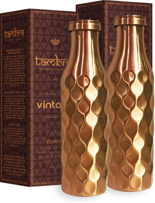 Tambra 950 ml Copper Bottle(Pack of 2, Copper)