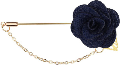 Panjatan Ravishing Carolina Rose Lapel Pin Brooch(Blue)