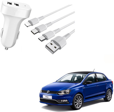 KOZDIKO 20.5 W Turbo Car Charger(White, With USB Cable)